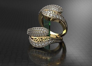 ikonisch Schmuck Ring 3dprinted Design Mode Gold golden Juwel drucken druckbar Drucken Prototyp entwickeln Ringe Diamant Sterling einzigartig Silber 3d print model - Mito3D