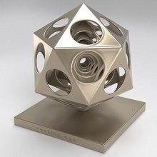 ikosahedra eko sonsuzluk geometrik sanat şekil heykel çeviriciler matematiksel 3d print model - Mito3D