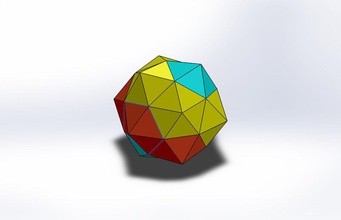 icosahedron çokgen yumurta 3dmodel cad solidworks yüzlü üçgen matematiksel sanat 3d print model - Mito3D