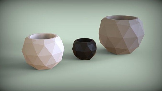 icosaèdre v2 vases vase polyèdre dodécaèdre pot terrarium fleur platonique plante planteur maison décor 3d print model - Mito3D