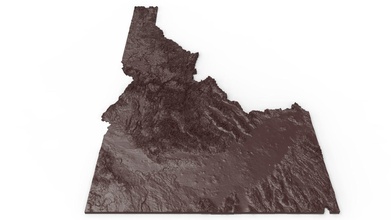 amerika birleşik devletleri idaho rahatlama harita ulusal durum haritalar albüm eyaletler 3d yazıcı sanat 3d print model - Mito3D