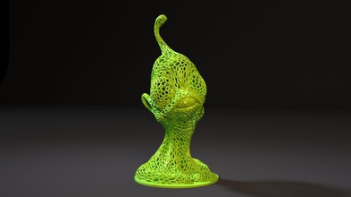 ieyo alienígena de voronoi do busto alien a arte estátua escultura coleção sci fi gratuito figura o design esculturas 3d print model - Mito3D