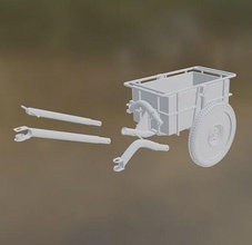 if8 german infrantry cart trailer model ww2 trailler trail army rc tank hobby diy 3d print model - Mito3D
