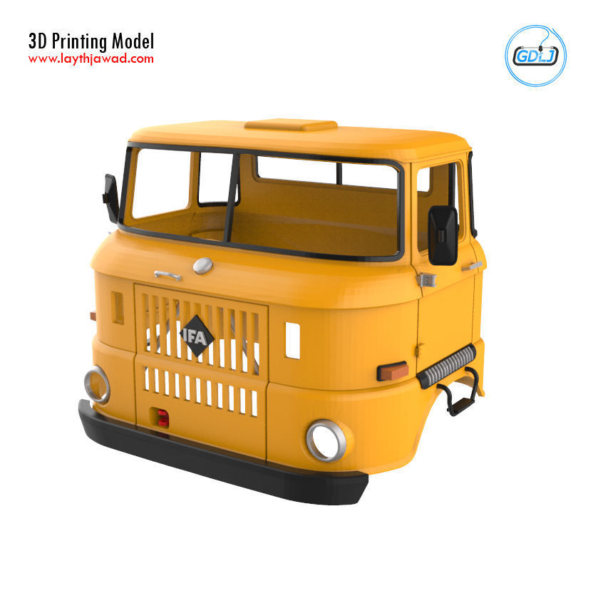 ifa w50 cabin - professional version printable body old vintage tamiya miniz slot scalextric truck cab shell crawler hobby diy automotive 3D print model - Mito3D