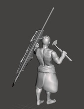 igorot guerrier tête chasseur hache lance traditionnel bouclier arme personnage militaire corps homme jeux jouets dé 3d print model - Mito3D