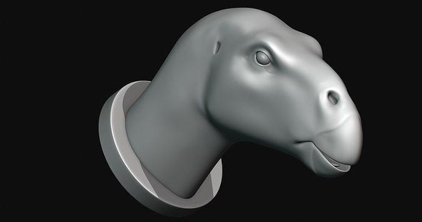 iguanodon head dinosaur dino printing 3d model printable print art sculptures 3d print model - Mito3D