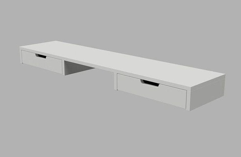 Ikea Alex bureau table add ajouter intérieur moniteur supporter conception meubles pc ordinateur faible poly maison 3d print model - Mito3D