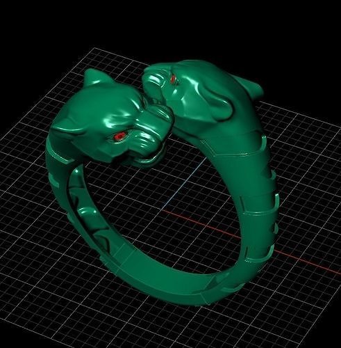 Kafali León anillo león joyería joya oro plata 3djewelry zbrushjewelry corazón diamante imprimible anillos 3D print model - Mito3D