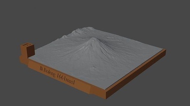 ili boleng mountain landscape volcano terrain environment nature photogrammetry elevation dem science 3d print model - Mito3D