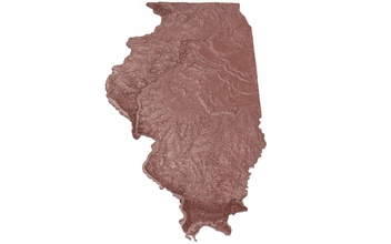 ıllinois kabartma harita sanat Amerika ulusal devlet göster haritalar albama united Devletleri rahatlama 3d yazıcı diğer 3d print model - Mito3D
