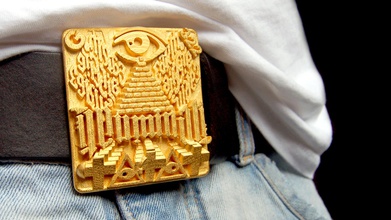 illuminati belt buckle sam abbott design household fashion belts 3d print model - Mito3D