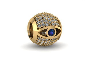 illuminati occhio fascino palla gioielleria oro argento platino diamante brillante gemma pietra preziosa squillare orecchino collane braccialetto spille pandora 3d stampabile braccialetti 3d print model - Mito3D