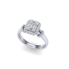 illusione squillare oro diamante nozze Fidanzamento rosa baguette gioielleria anelli 3d print model - Mito3D