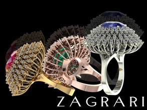 la ilusión de anillo joyería oro el diamante gem joya moda carácter mujer lujo brillante zafiro ruby los anillos 3d print model - Mito3D