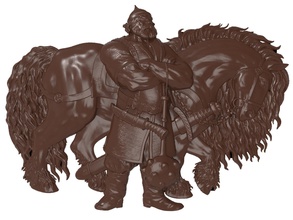 ilya murometz combate caballo bas alivio cnc caballero guerrero kieván rus bogatyr medieval eslavo escultura tallado molde imprimible obj stl arte esculturas 3d print model - Mito3D
