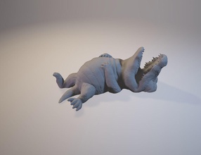 im ripieno coccodrillo alligatori animali contento umorismo arte sculture 3d print model - Mito3D