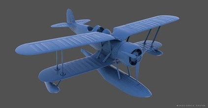 imam ro43 airplane aircraft biplane military war combat ww2 wwii navy diorama hobby diy 3d print model - Mito3D