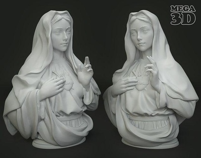 makellos Herz Maria katholisch Geschenk religiös Mutter Modelle Hingabe Vertrauen Kunst heilig Christian Figur marian Zuhause Haus Dekor Skulpturen 3d print model - Mito3D