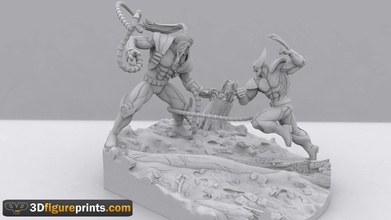 immortale conflitto omega rosso vs ghiottone fan arte meraviglia omegared sculture 3d print model - Mito3D