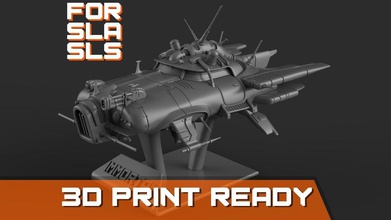 immortal flying car sla sls printers steampunk scifi 3dprint miniatures vehicles 3d fly future sci space mars ship spaceship comet bestquality toys games 3d print model - Mito3D