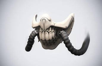 inmortal joe máscara cráneo enojado furia gas distópico grunge metal cosplay carretera jefe maestro humano hueso accesorios arte retro 3d print model - Mito3D