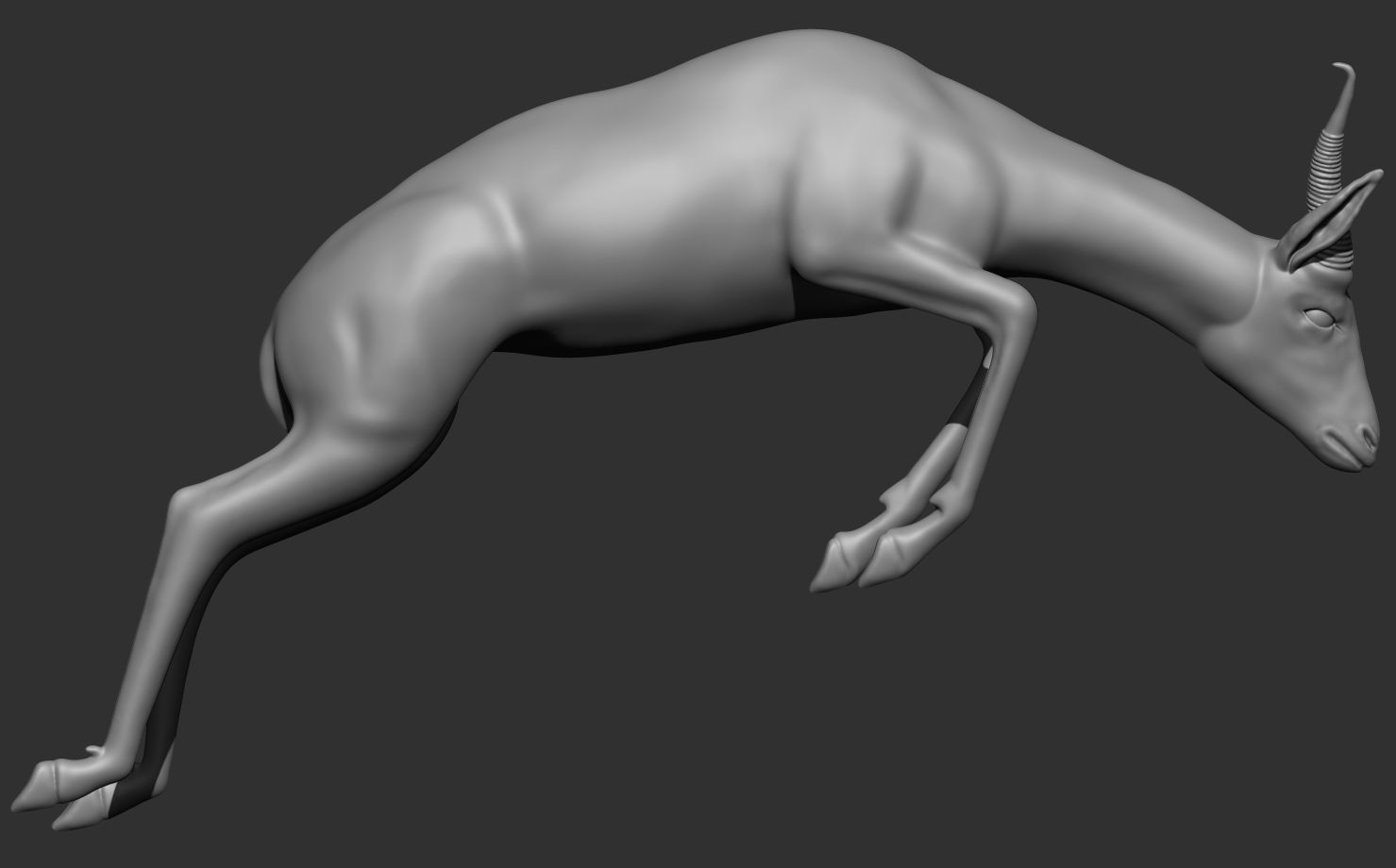 impala ciervo anatomía arte personaje esculturas 3D print model - Mito3D