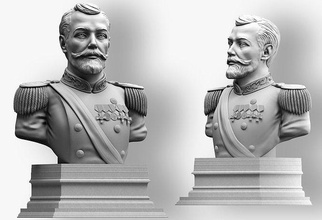 imparator büst of asker vesika heykel sanat insanlar baş dekoratif rusça çar klasik nicholas taş adam heykeller 3d print model - Mito3D