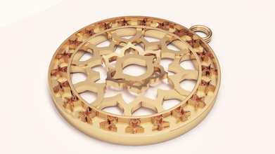 imperial arabesque jewelry islam arab arabic pendants 3d print model - Mito3D