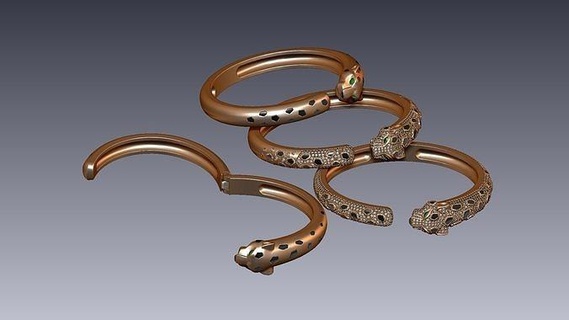 inclouding 3 pulsera joyería joya esposas oro kaplan kelepce dejé zbrushjewelry collar plata imprimible 3djewelry colgante pendiente anillo diamante 3d print model - Mito3D
