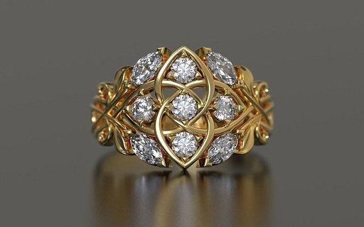 inda melia ring 3d jewelry gold printable diamond silver rings jewellery engagement gem platinum fashion luxury design jewel wedding brilliant 3d print model - Mito3D
