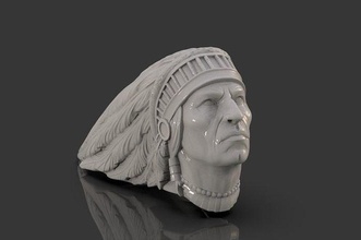 indiano 3d modello testa arte scultura statua moto pendente logo sciamano religione selvaggio west aborigeni tribù ciondoli gioielleria america apachi storico vecchio uomo loghi sculture 3d print model - Mito3D