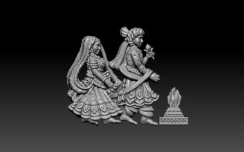 indisch braut bräutigam skulptur kunst religion figur traditionell frau statue religiou objekt gottheit schmuck anhänger 3d print model - Mito3D
