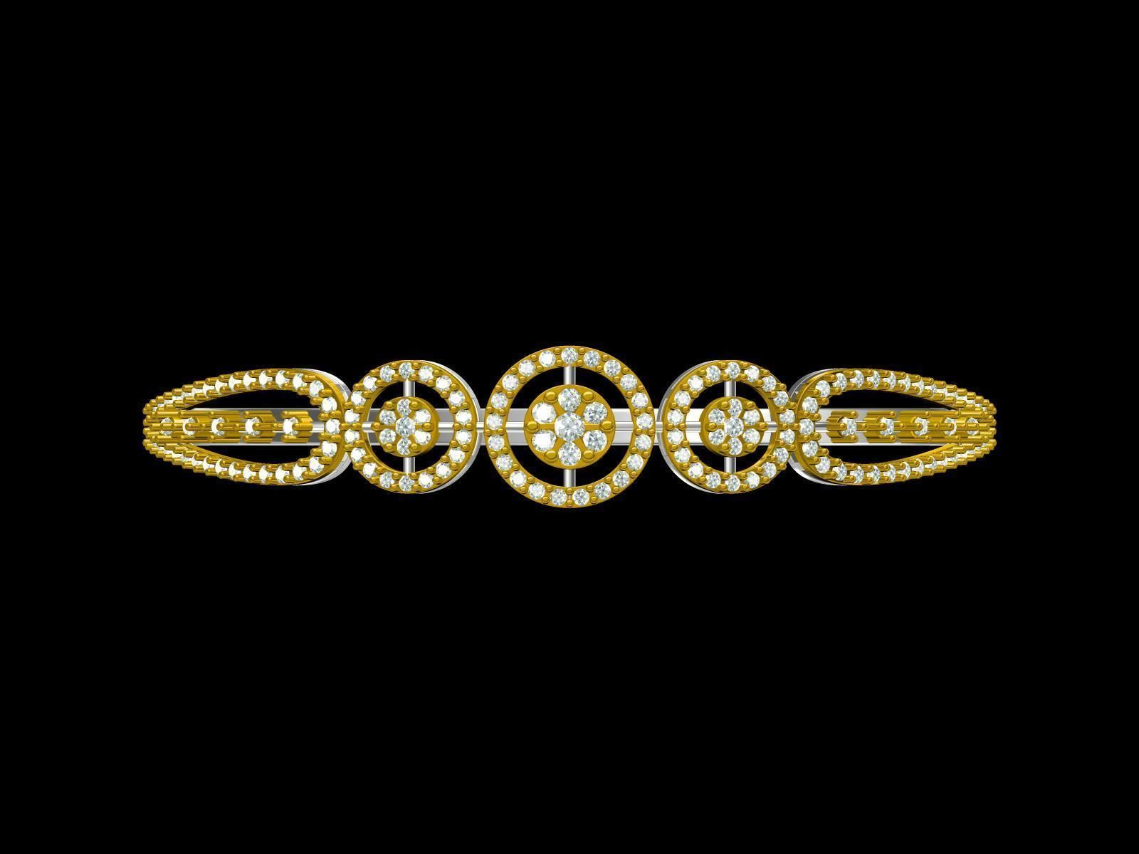 indian jewellery design jewelry bracelet gold white diamond jewel ladies fancy 3d printable stl jcd file precious luxury bracelets 3D print model - Mito3D