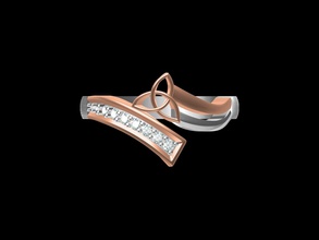 de la india el diseño joyas joyería anillo señoras diamante pni rosa oro blanco elegante engagment imprimible engagem los anillos 3d print model - Mito3D