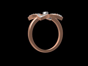 indien, bijoux design de l'anneau anneau dames bague en diamant blanc or pnik engagment mode imprimable joyau cad les anneaux 3d print model - Mito3D