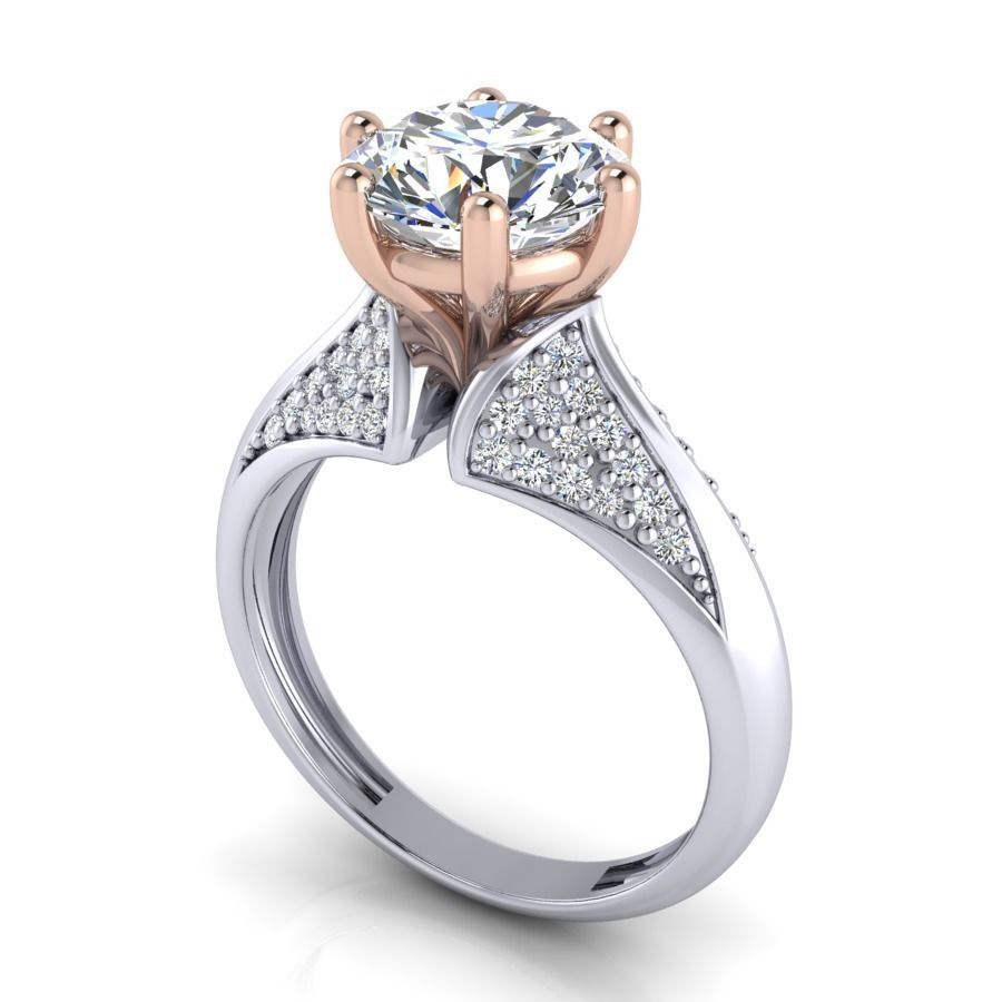 indiano gioielleria design squillare moda oro signore vero diamante bellissimo conveniente anelli 3D print model - Mito3D
