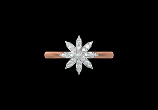 indien, bijoux design dames de l'anneau bague en diamant la femelle anneau mode d'argent imprimable blanc joyau cad les anneaux 3d print model - Mito3D