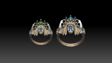 indiano gioielleria squillare donne oro Quando ne andato argento anelli 3d print model - Mito3D