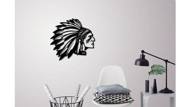 indian man wall decoration america apache history art decor model 3d printing silhouette 3d print model - Mito3D