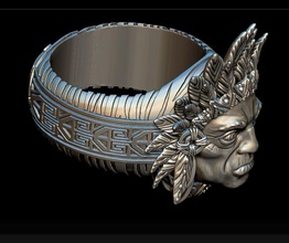indien de l'anneau bijoux tête sexe masculin hommes la nature obj rhino wildwest indiens native tribu plaines hunt l'amérique américain le rituel les anneaux autochtones 3d print model - Mito3D