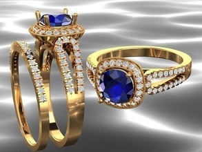 indian style rings slim elegant jewelry gem platinum silver diamond ring luxury fashion gold brilliant printable bright shining beauty sapphire ruby vintag diamant engagement 3d print model - Mito3D