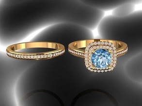 indian style rings slim elegant jewelry gem gold platinum silver diamond ring luxury white fashion shining finger brilliant royalty beauty sapphire prototyping diamant engagement 3d print model - Mito3D