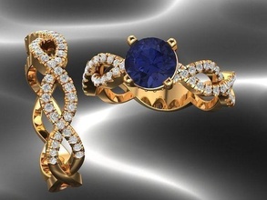 indiano stile anelli sottile elegante gioielleria platino gemma oro stampabile argento diamante squillare moda bianca prezioso lusso sterlina splendente prototipazione brillante bling luminosa 3d print model - Mito3D