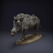 indian wild boar 3d printing animal pig creature realistic companion dnd diorama art toy sculpture miniature forest sculptures 3d print model - Mito3D
