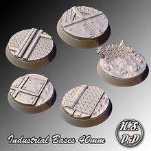 industrial bases 40mm x10 base texturizado jogo tabuleiro borda jogos scifi brinquedos acessórios 3d print model - Mito3D