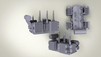 Industrie-Stromwandler Wissenschaft Industrie aktuelle Transformator kommerziellen Strom engineering 3d print model - Mito3D