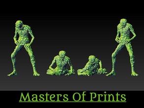 infected zombies 2 4 models 3d print model warhammer miniatures 40k games toys sci fi figurines fantasy board wargame spacemarine battle creature 3d print model - Mito3D
