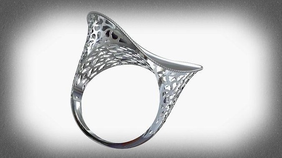 infinito curvo fusione squillare codice 1004 oro gioielleria gioiello stampabile diamante Fidanzamento nozze anelli moda solitario gemma brillante bianca orecchini 3d print model - Mito3D
