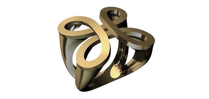 infinito nudo trébol anillo Trébol enlace yoga budismo suerte budista hoja irlandesa joyería joya anillos 3d print model - Mito3D