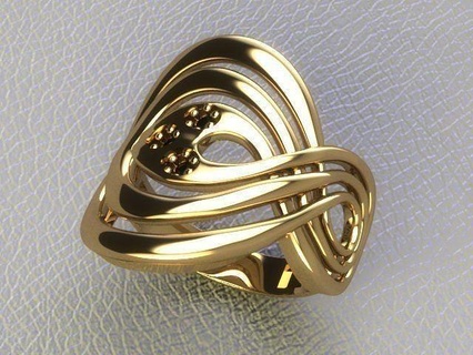 infinito anel argolas ouro imprimível diamante prata joalheria esterlina jóia gema 3d print model - Mito3D